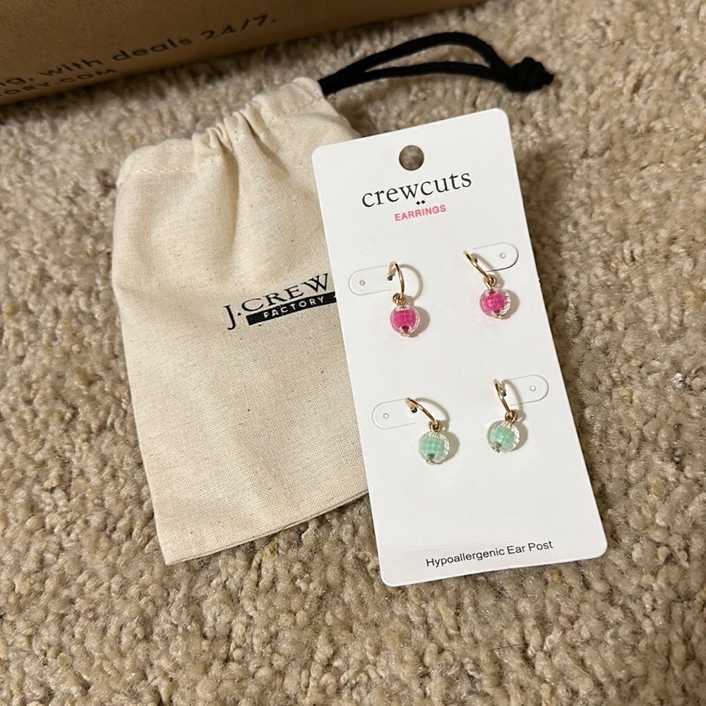 NWT Crewcuts Hypoallergenic Earrings Set